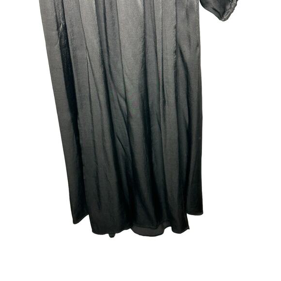 A Piece Apart Midi Dress 4 Witchy Gothic Gypsy Smocked Wednesday Pleated Black - Picture 5 of 13